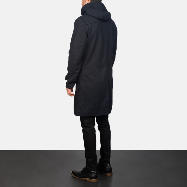 Mens Duffle Black Wool Coat0966-8-1599124682564